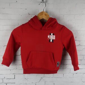 NBA RED PULL OVER LONG SLEEVE HOODED SWEATSHIRT SIZE 4T